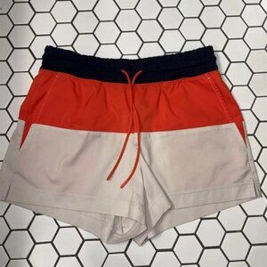 Athleta Oahu Colorblock Shorts Size 4 Blue Orange White